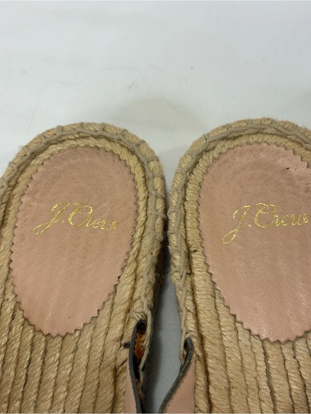 J. CREW Leopard Print Espadrille Slide Sandals with Gold Buckle SZ 8.5
